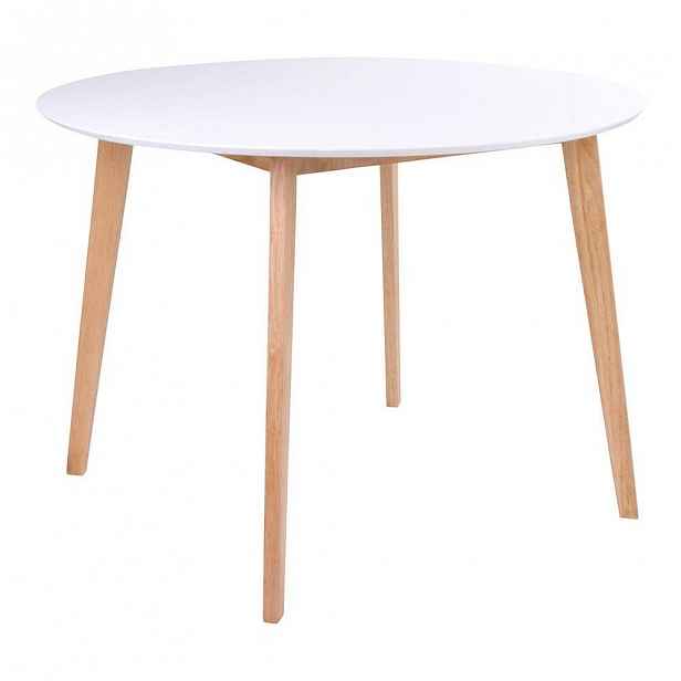 Jídelní stůl s kulatou bílou deskou loomi.design Vojens