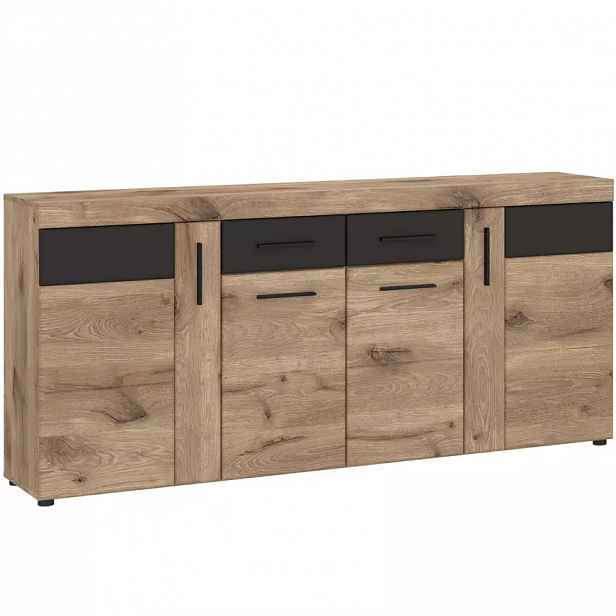 Komoda Grano GRNK03 4D2S dub viking/pvc dub viking/pvc šedý vesmír