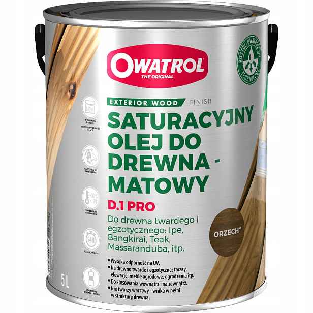 Owatrol D1 Pro Olej na dřevo s Uv zářením 5L ořech