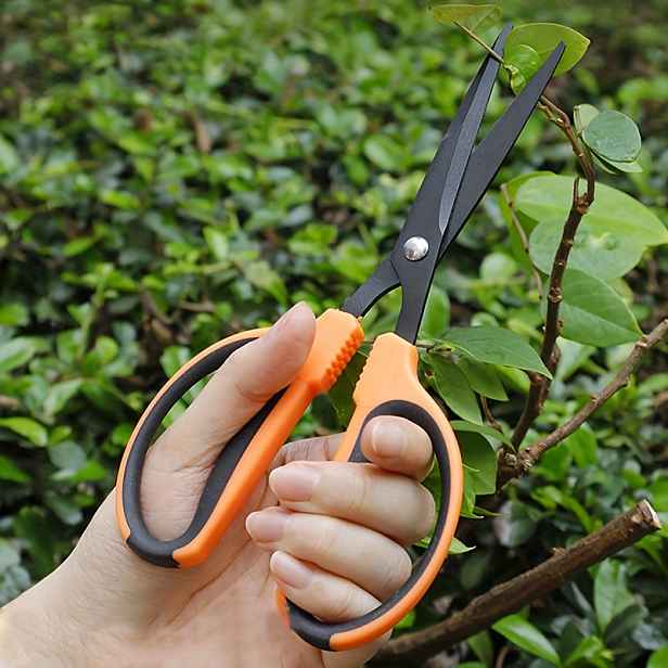 TEMU 1 ks odolných zahradních nůžek s nepřilnavými teflonovými čepelemi, ostrými a přesnými hroty - ergonomická neklouzavá rukojeť, vhodné pro