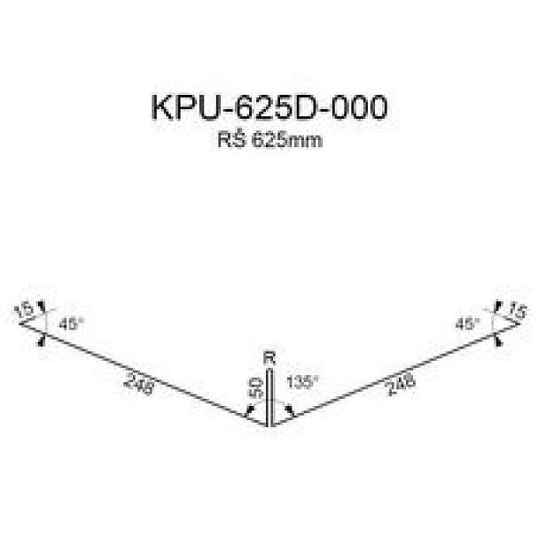 Úžlabí RS625D-135 SP25 RAL7035 0,50mm 2bm
