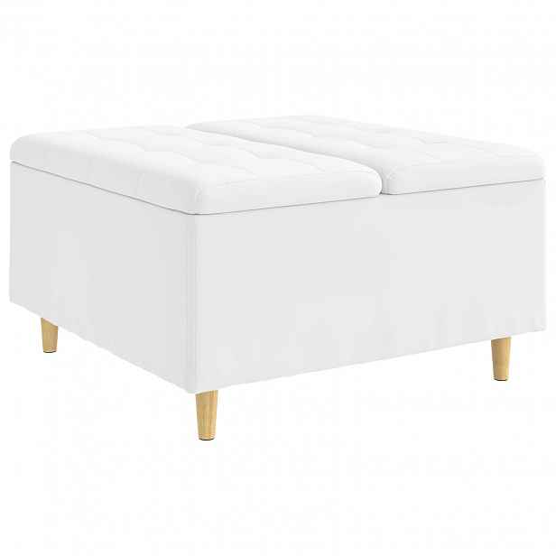 vidaXL Ottoman s úložným prostorem Bílý 80 x 80 x 45 cm Umělá kůže