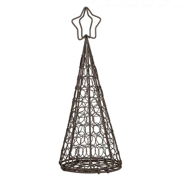 Hnědý drátěný stromek s hězdou - Ø 13*32 cm Clayre & Eef