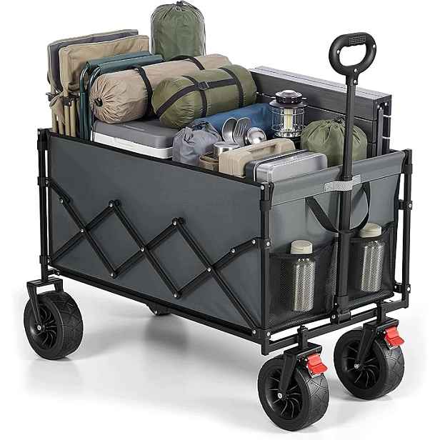 Songmics Skládací přívěs 180 kg 91 x 55 x 98 cm šedý