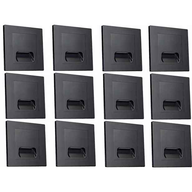 12 x Led svítidlo na schody 230V Černá Schodišťová lampa Osvětlení schodů