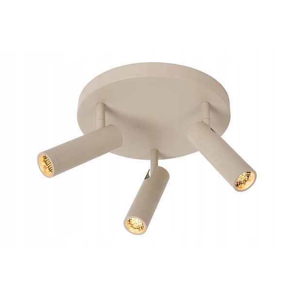 Lucide Grado stropní reflektor taupe kulatý 3xMR11