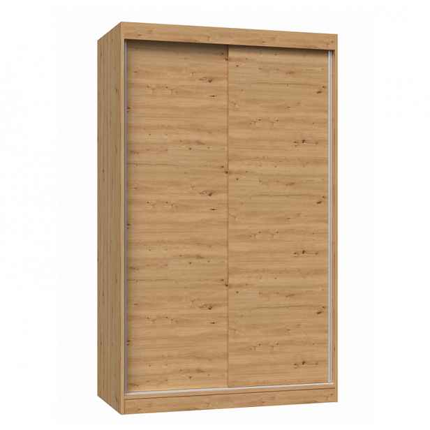 Šatní skříň 120 cm s posuvnými dveřmi RANNO 1 - dub artisan