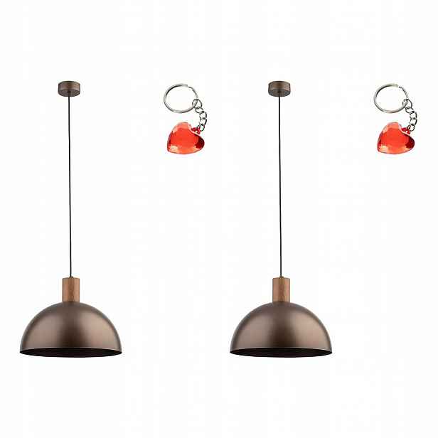 Tk Lighting Sada 2x Závěsná lampa Oslo Industriální Hnědá Kov E27