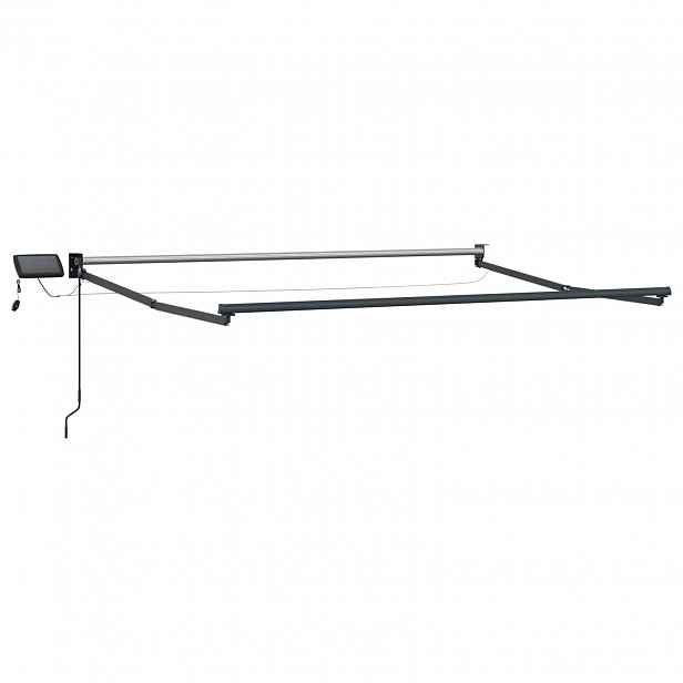 vidaXL Manual Awning Frame with Solar LED 3 x 2,5 m Antracitová