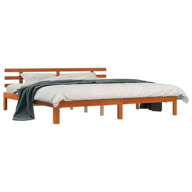 vidaXL Rám postele s čelo Voskově hnědá 203.5 x 205.5 x 69.5 cm