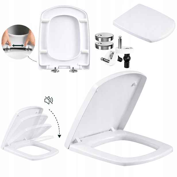 Wc sedátko Zaro AquaUno D-Shape duroplast 44x36 cm