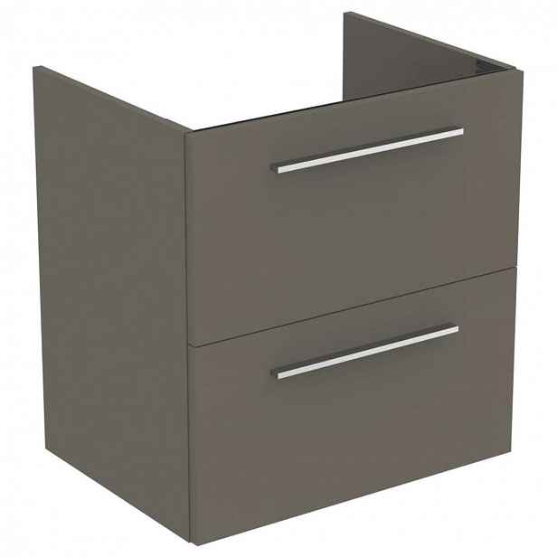 Ideal Standard i.Life A - Skříňka pod umyvadlo, 60x44x63 cm, 2 zásuvky, šedý matný křemen T5255NG