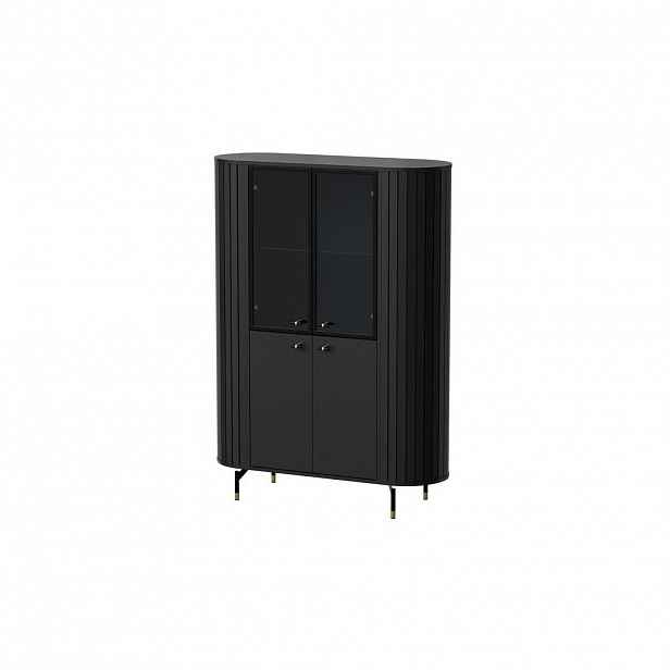 MASSENO VITRÍNA THIRA 112,3/155/40 cm Černá