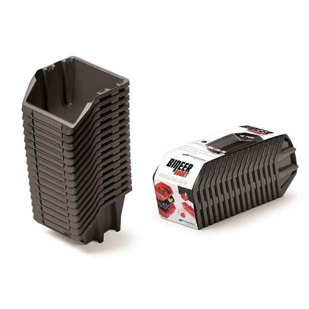 Prosperplast Sada úložných boxů 16 ks BENER 23,4 x 7,7 x 9,2 cm černá