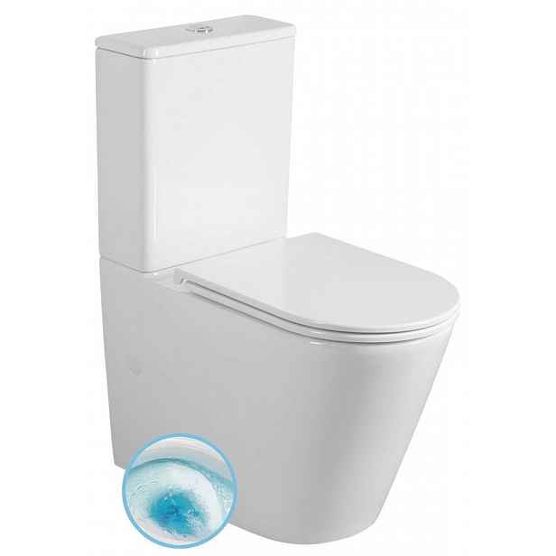 Sapho Avis - WC kombi, vario odpad, Vortex Rimless, bílá PC106V