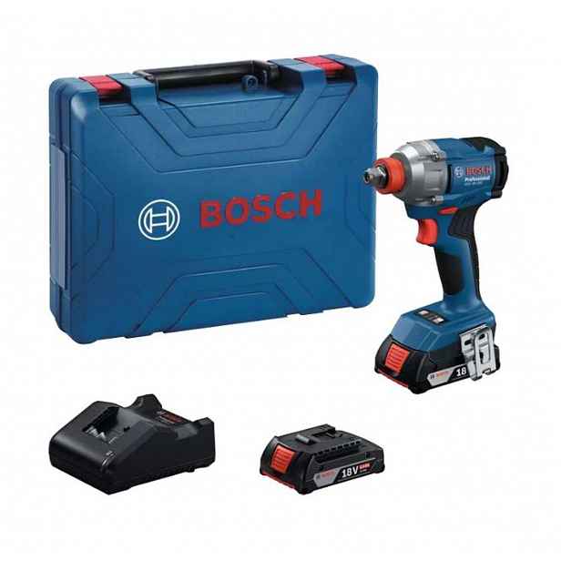Bosch - 18V AKU rázový utahovák, 2x aku 2,0 Ah GBA, nabíječka 06019N2122