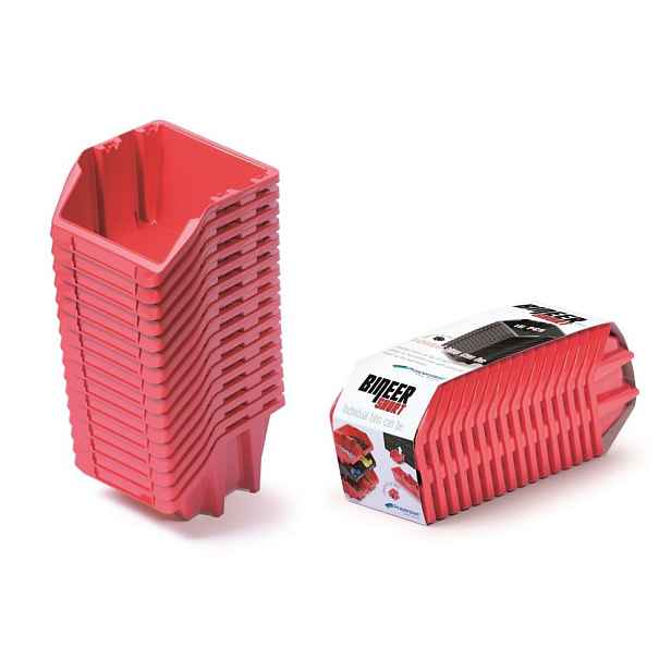 Prosperplast Sada úložných boxů 16 ks BENER 23,4 x 7,7 x 9,2 cm červená