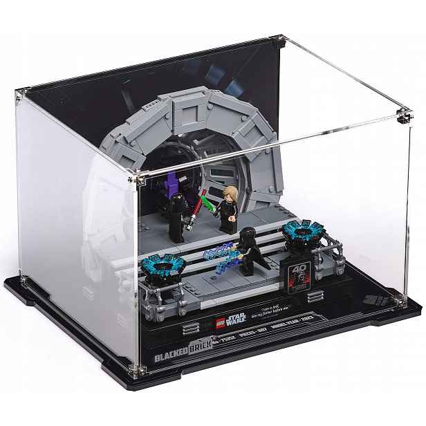 Vitrína s pozadím Blacked Brick pro Lego Star Wars 75352 Diorama Trůnní sál