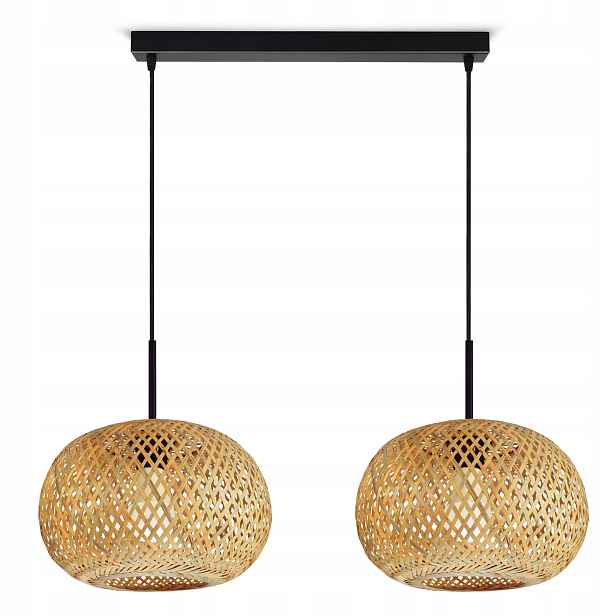 Závěsné Stropní Svítidlo Bambusové proutěné Boho Přírodní 580-BZ2 Led E27