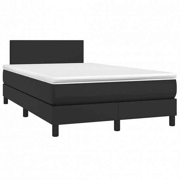 vidaXL Box spring postel s matrací černá 120x190 cm umělá kůže