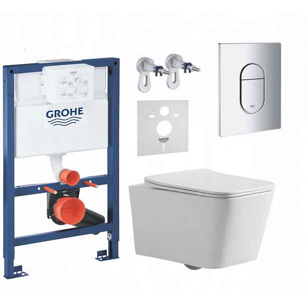 7v1 Wc Set, Stelaz Grohe, Wc Mísa Tornado Imprese, Tlačítko Fresh Chrom