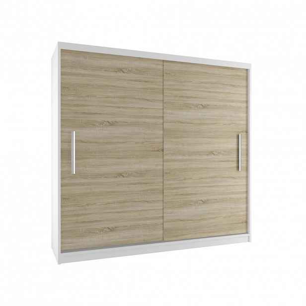 B BELINI GROUP POSUVNÁ SKŘÍŇ Verona SI, Bílá/Dub Sonoma Mat, 200 cm
