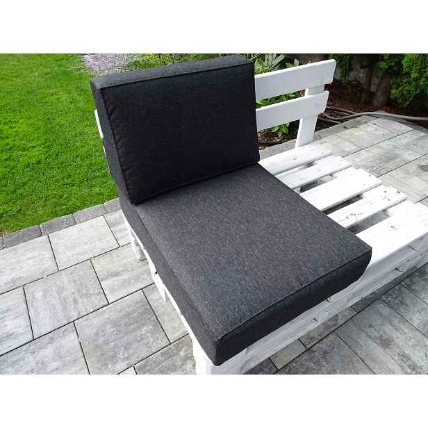 Polštáře na polovinu Paletu komplet 2 kusy 80 x 60 Silver Černé
