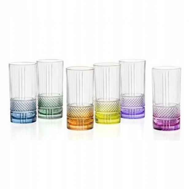 Rcr Brillante Color Sklenice 370ML Long Kpl 6 Ks