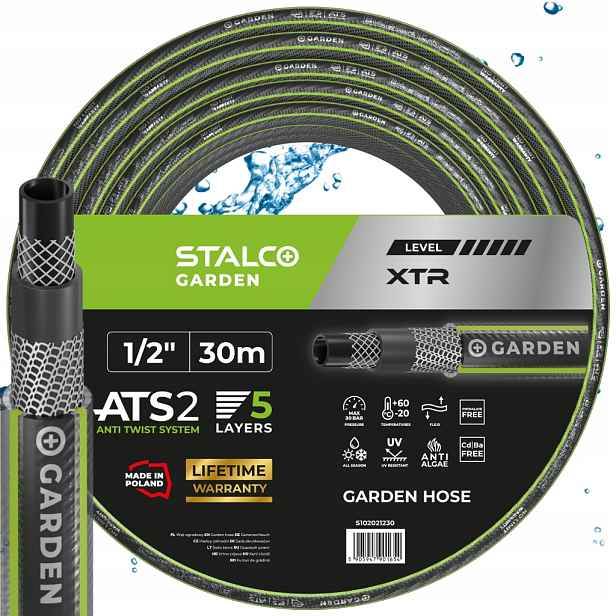 Hadice Ats 1/2″ 30 m 5 Vrstev Neohýbající Se Stalcomocná Odolná Vůči Uv