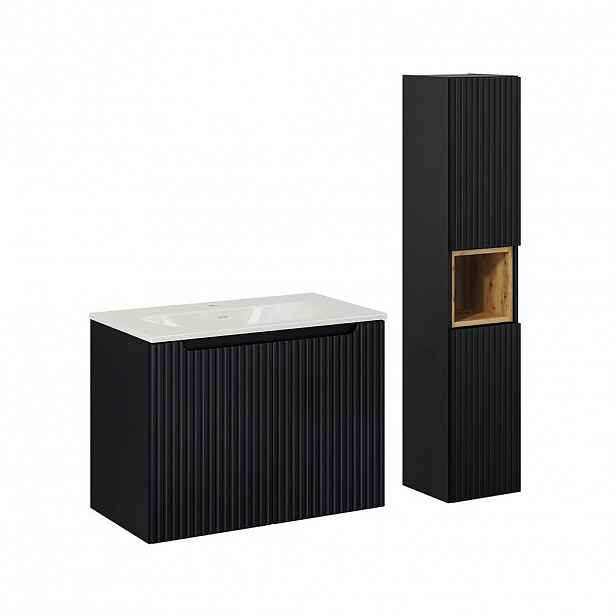 Petits-meubles KOUPELNOVÝ NÁBYTEK 80cm Riva 2er-Set Černá