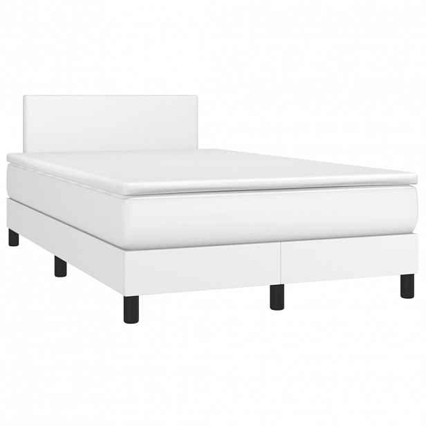 vidaXL Box spring postel s matrací bílá 120x190 cm umělá kůže