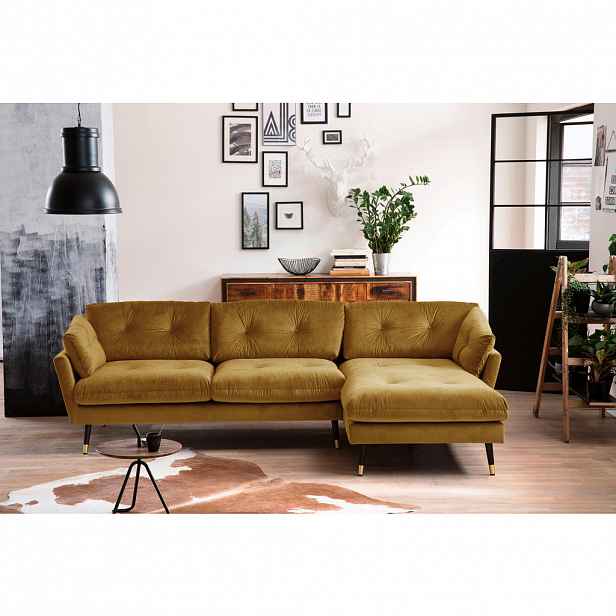 MID.YOU ROHOVÁ SEDAČKA, textil, hořčicově žlutá
