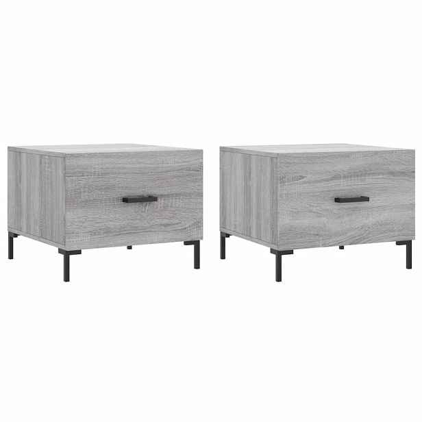 vidaXL Konferenční stolky 2 ks šedé sonoma 50x50x40cm kompozitní dřevo