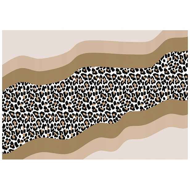 Flízovaná fototapeta Leopard Elegance Béžovo-hnědé vlny 254x184 lepidlo