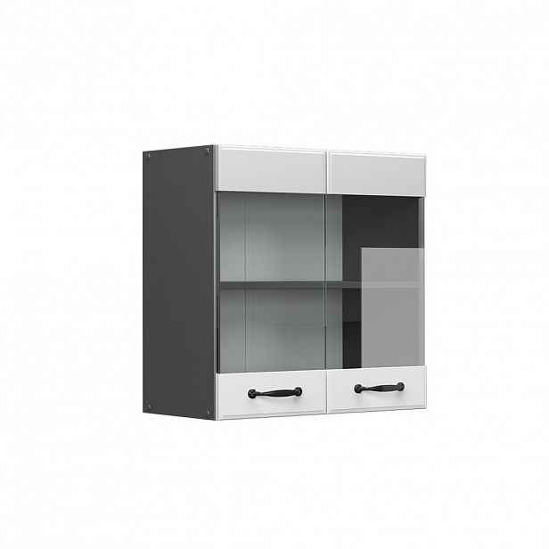 Vicco SKLENĚNÁ KUCHYŇSKÁ SKŘÍŇKA R-Line Bílý venkovský dům 60 cm