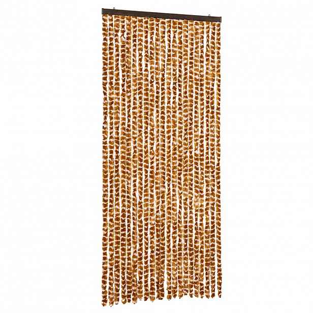 vidaXL Závěs proti hmyzu okrový a bílý 90 x 200 cm žinylka