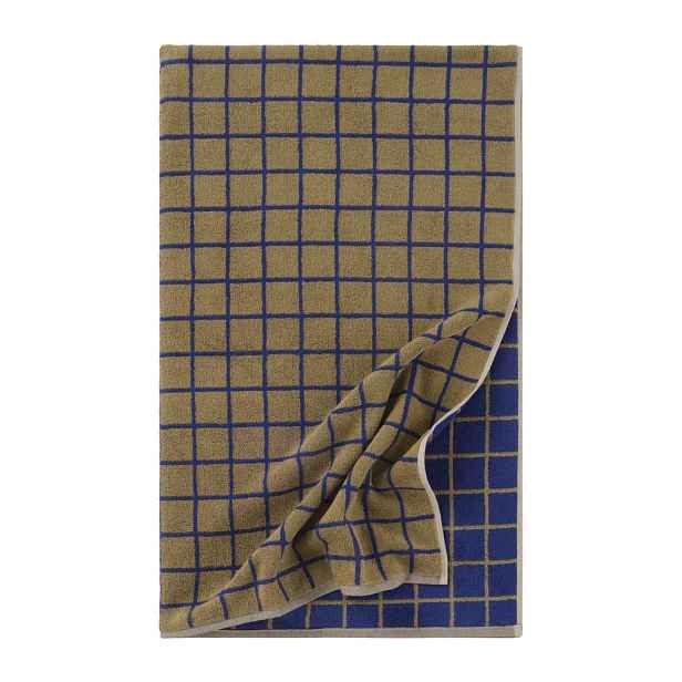 Zelená/modrá bavlněná osuška 90x150 cm Grid – Jotex