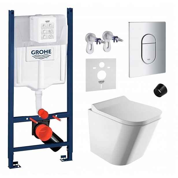 Wc sada Grohe s mísou Omnires a tlačítkem chrom Fresh