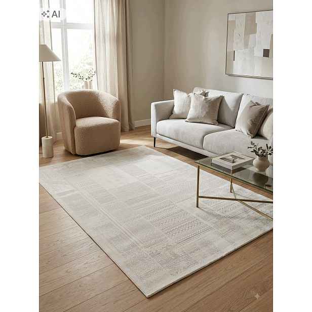 Koberec do obývacího pokoje 160 x 230 cm, vícebarevný, měkký vlas, plyšový