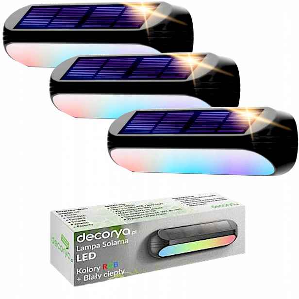 3X Venkovní Dekorativní Solární Led Lampa Rgb Se Senzorem Soumraku