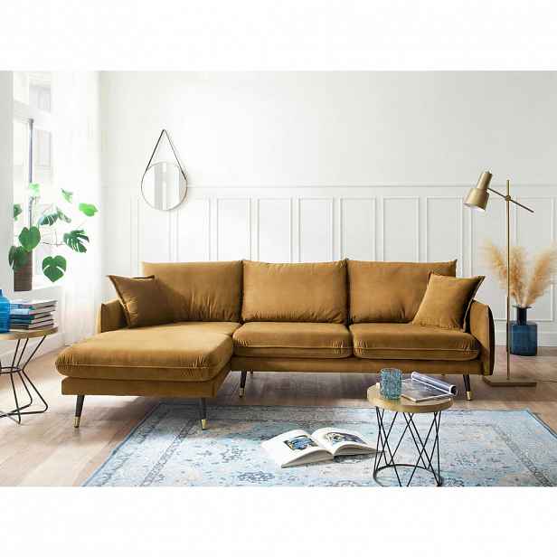 MID.YOU ROHOVÁ SEDAČKA, textil, hořčicově žlutá