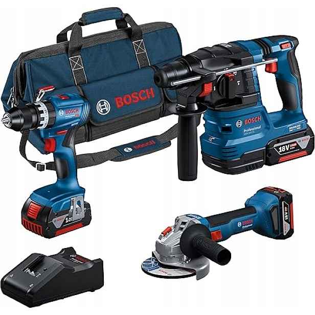 Bosch Professional sada nářadí 18V Gsb, Gws, Gbh 3x4.0Ah