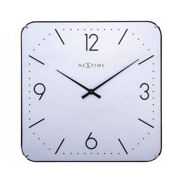 Designové nástěnné hodiny 3174 Nextime Square Dome 35cm