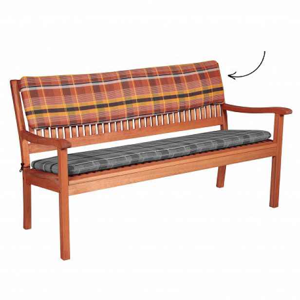 Doppler Opěrka na 3-místnou lavici 150x30x6 cm, hnědá