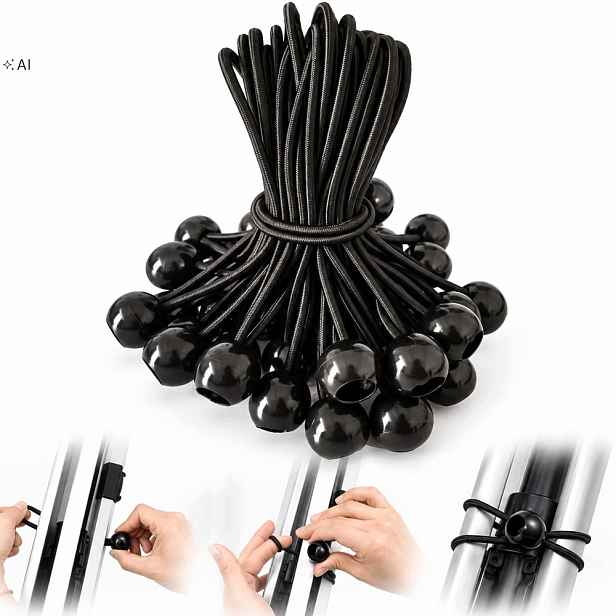 Gum S Kuličkou Pro Montáž Upevnění Plachty 100X Guma Napínací Napínák 16 CM