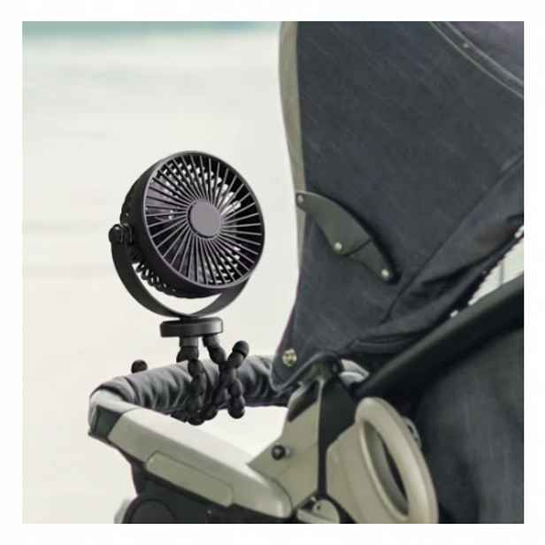 Mini ventilátor do kočárku/sedačky – flexibilní, nabíjecí přes Usb, 3 rychlosti
