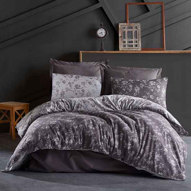 Povlečení bavlněné Spring ANTHRACITE/220x200 Cottonlove Jacquard