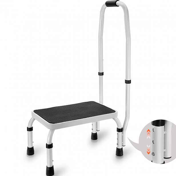 TEMU VEVOR Schůdková Žebřík s Nastavitelnou Výškou a Rukojetí, Maximální Zátěž 150KG pro Obytné Vozy