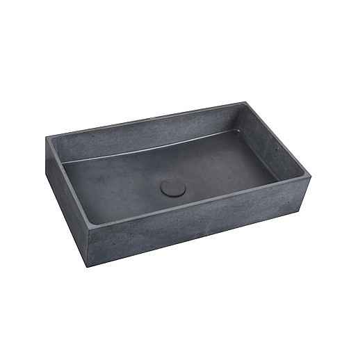 Umyvadlo na desku Triomini Cemento 64x36,5 cm antracit mat bez přepadu CEM6437A