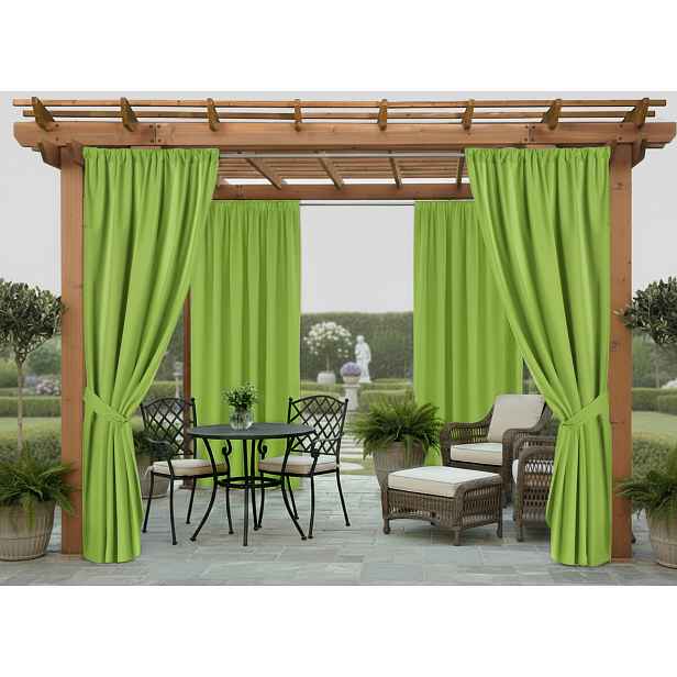 Venkovní zahradní závěs s tunýlkem JAMAICA color 19 limonka, různé rozměry MyBestHome Rozměr: 155x250 cm